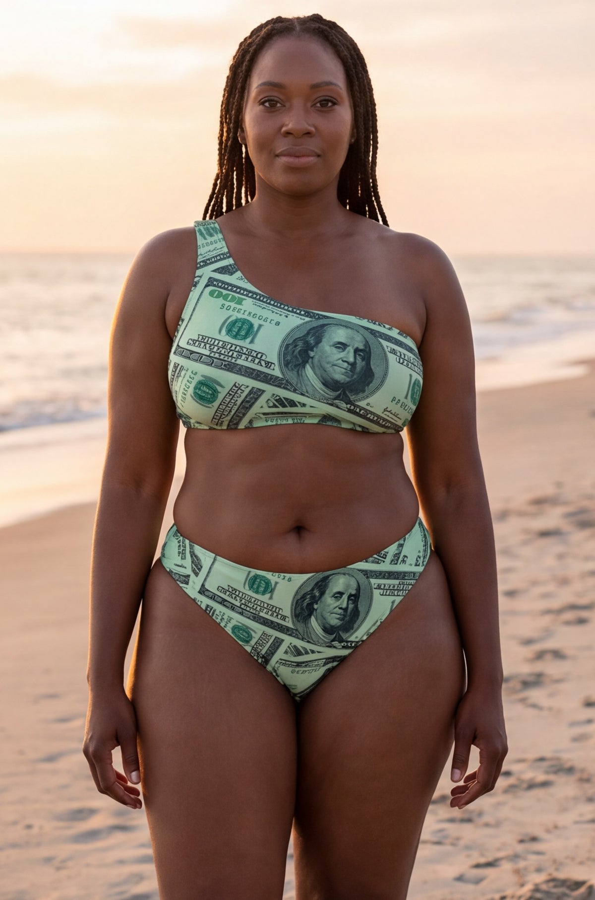 Money One-Shoulder High-Cut Bikini