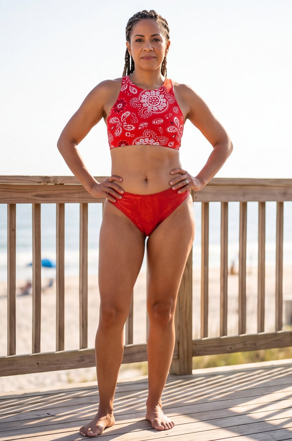 Bandana and Red Hologram Bikini