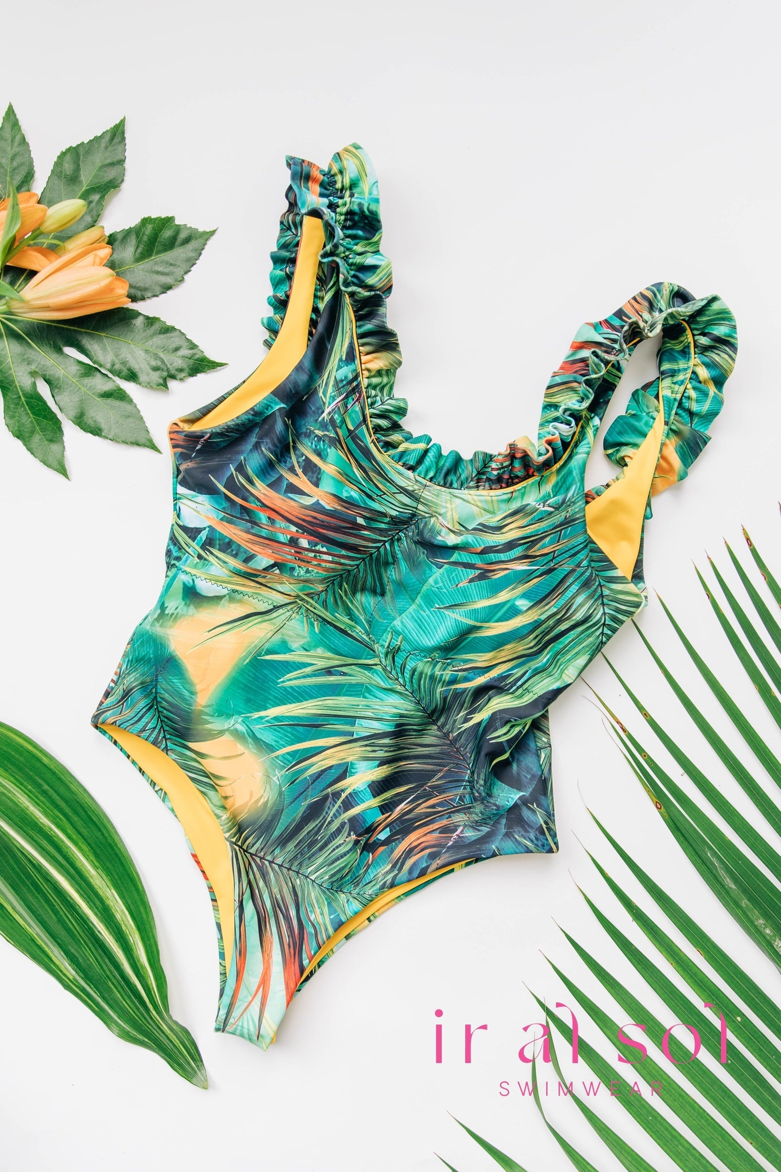 Colombian Carmen Tropical Sunshine One-Piece Open Back 1-Piece (L)