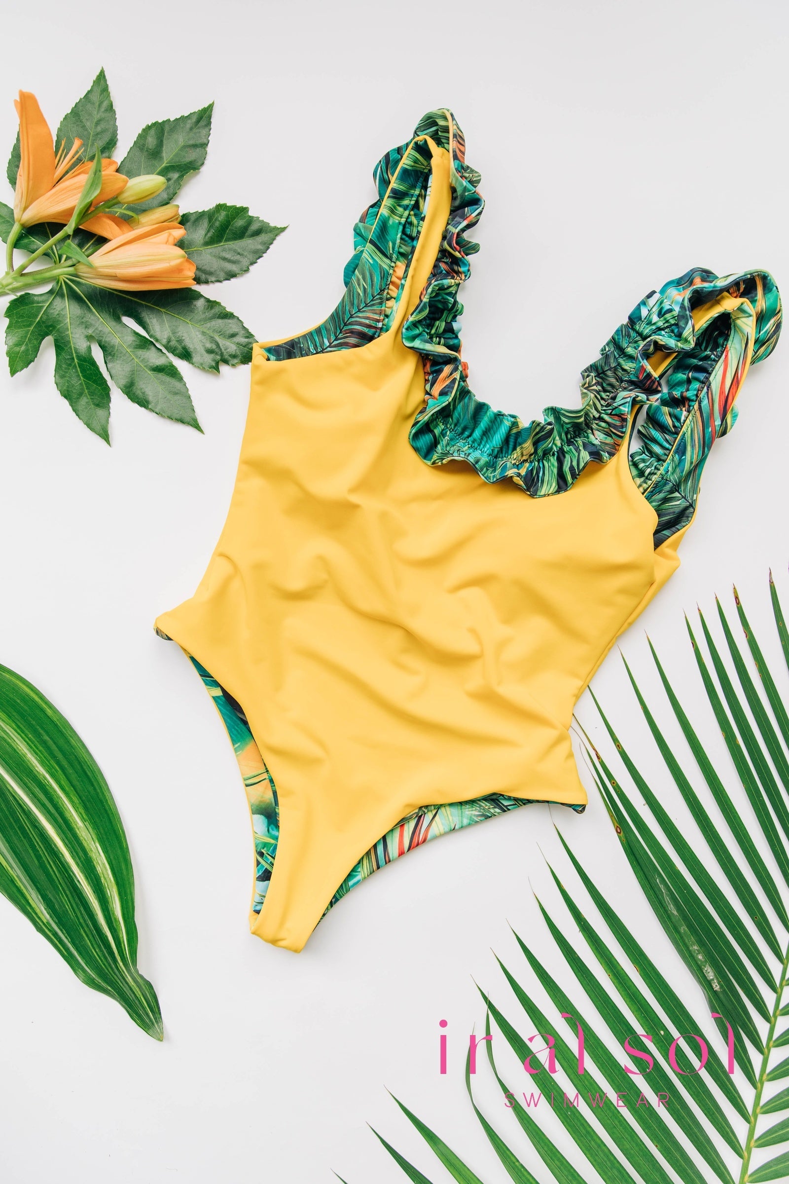 Colombian Carmen Tropical Sunshine One-Piece Open Back 1-Piece (L)