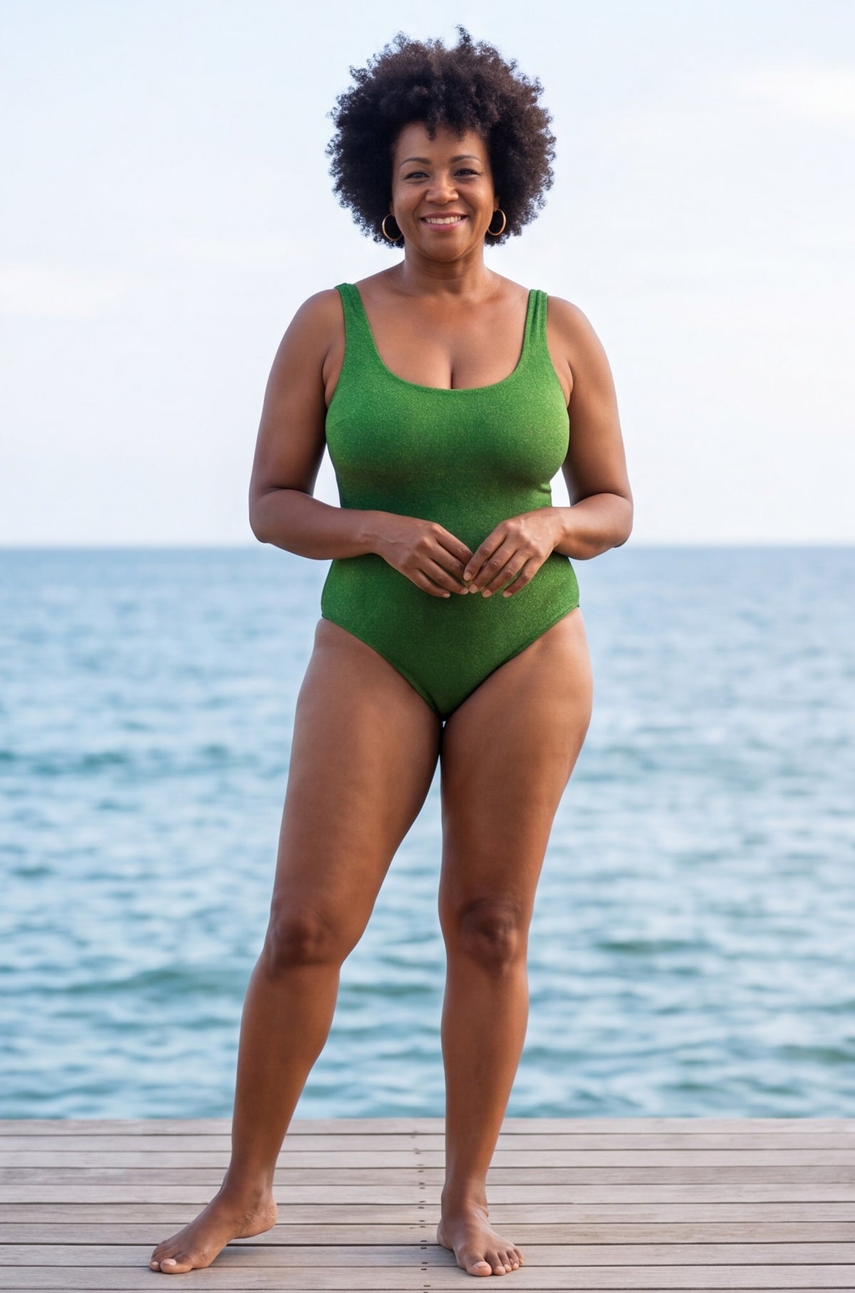 Moss Metallic Scoop One-Piece