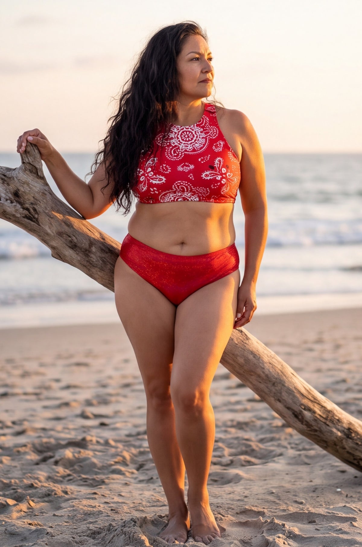 Bandana and Red Hologram Bikini