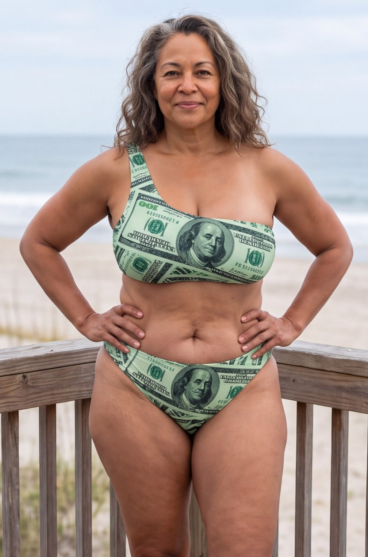 Money One-Shoulder High-Cut Bikini