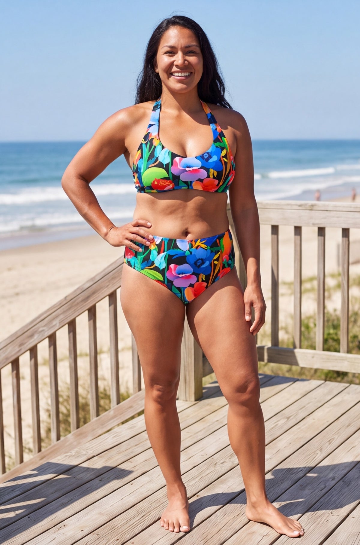 Floral Full Halter Bikini