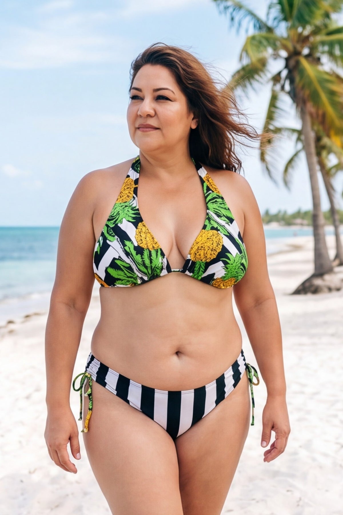 Pineapple Paradise Stripe Bikini 2-Piece (M)