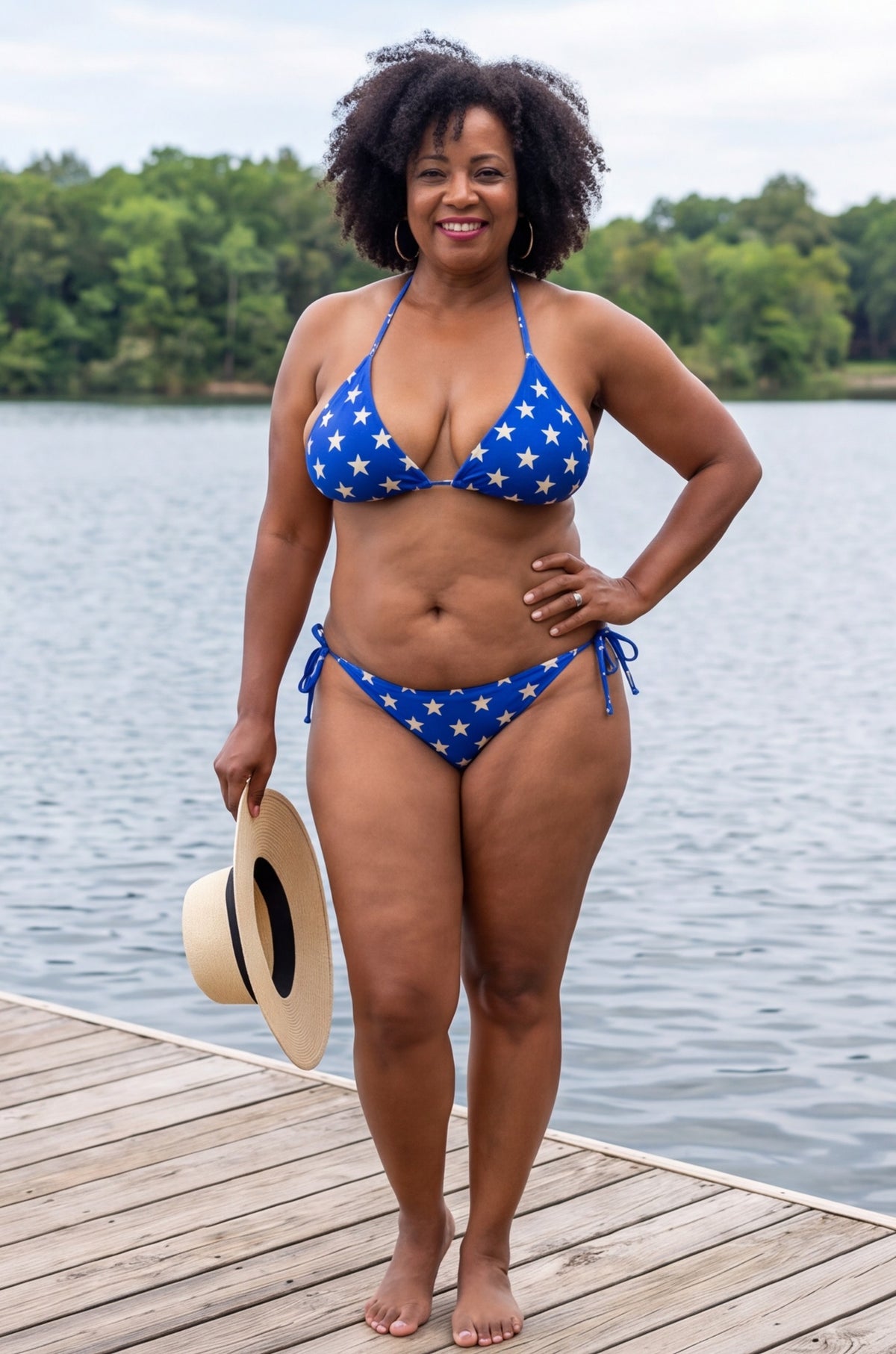 Reversible Hibiscus Comic Three-Piece Bikini