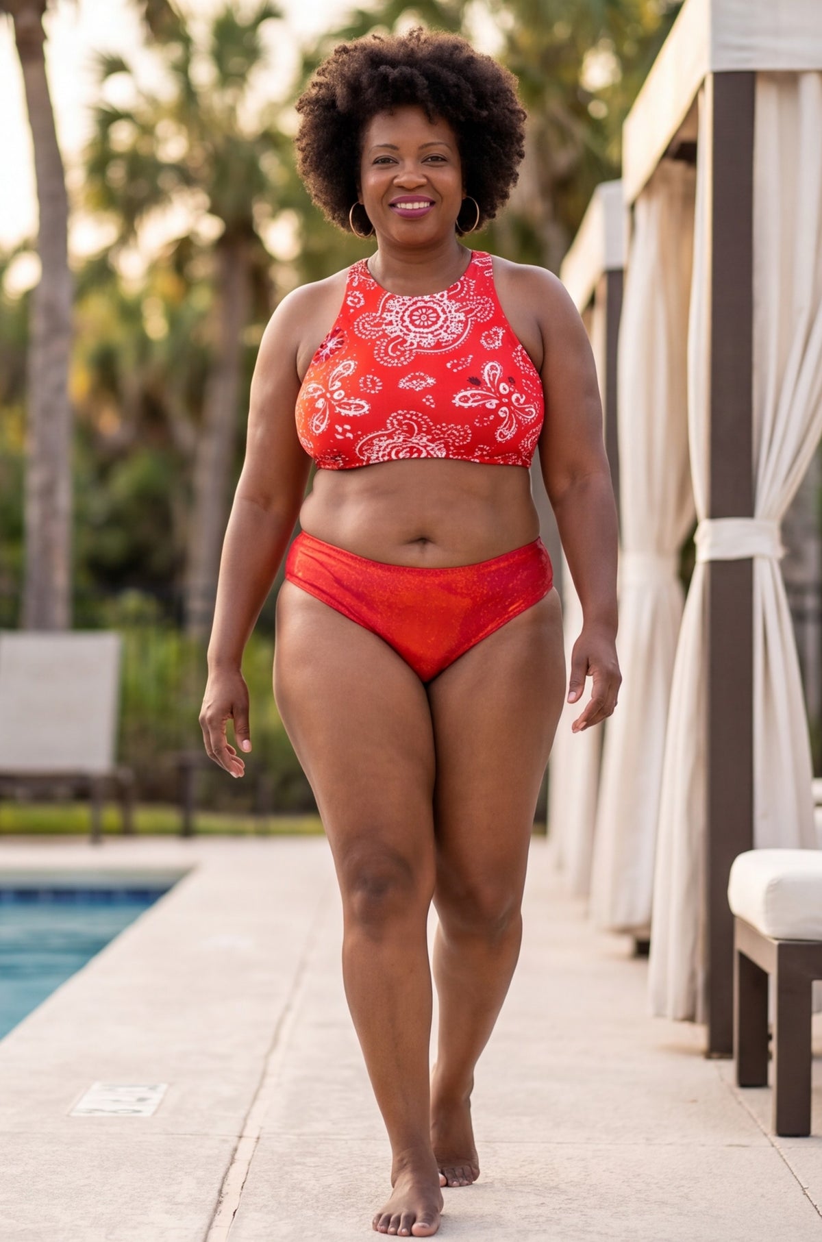 Bandana and Red Hologram Bikini