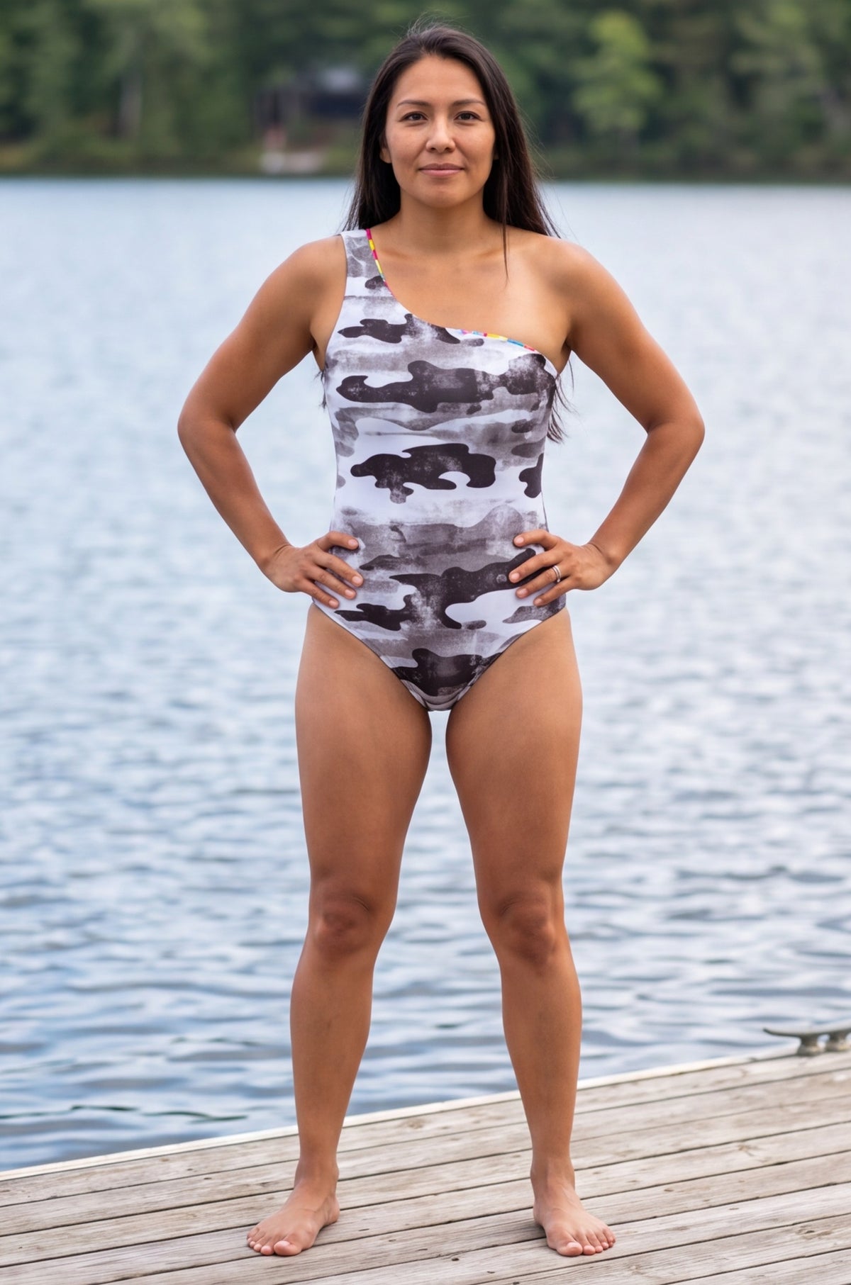 Reversible Mediterranean One-Shoulder One-Piece