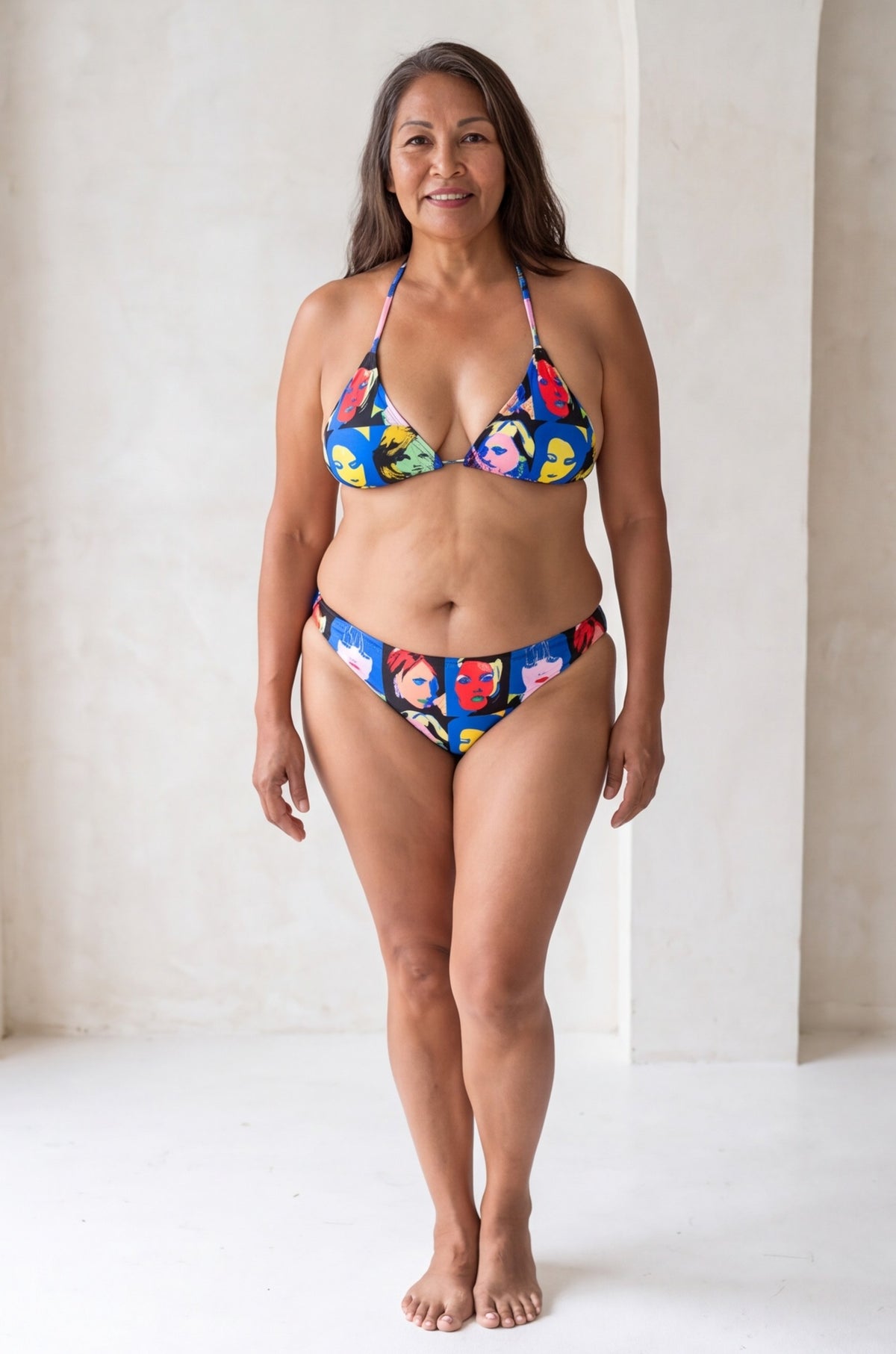 Pop Art Faces Three-Piece Bikini