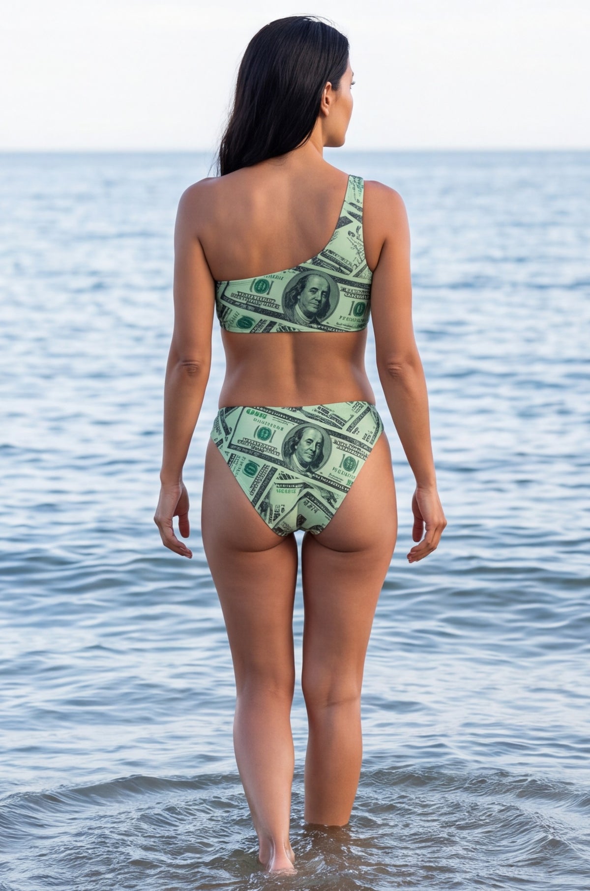 Money One-Shoulder High-Cut Bikini