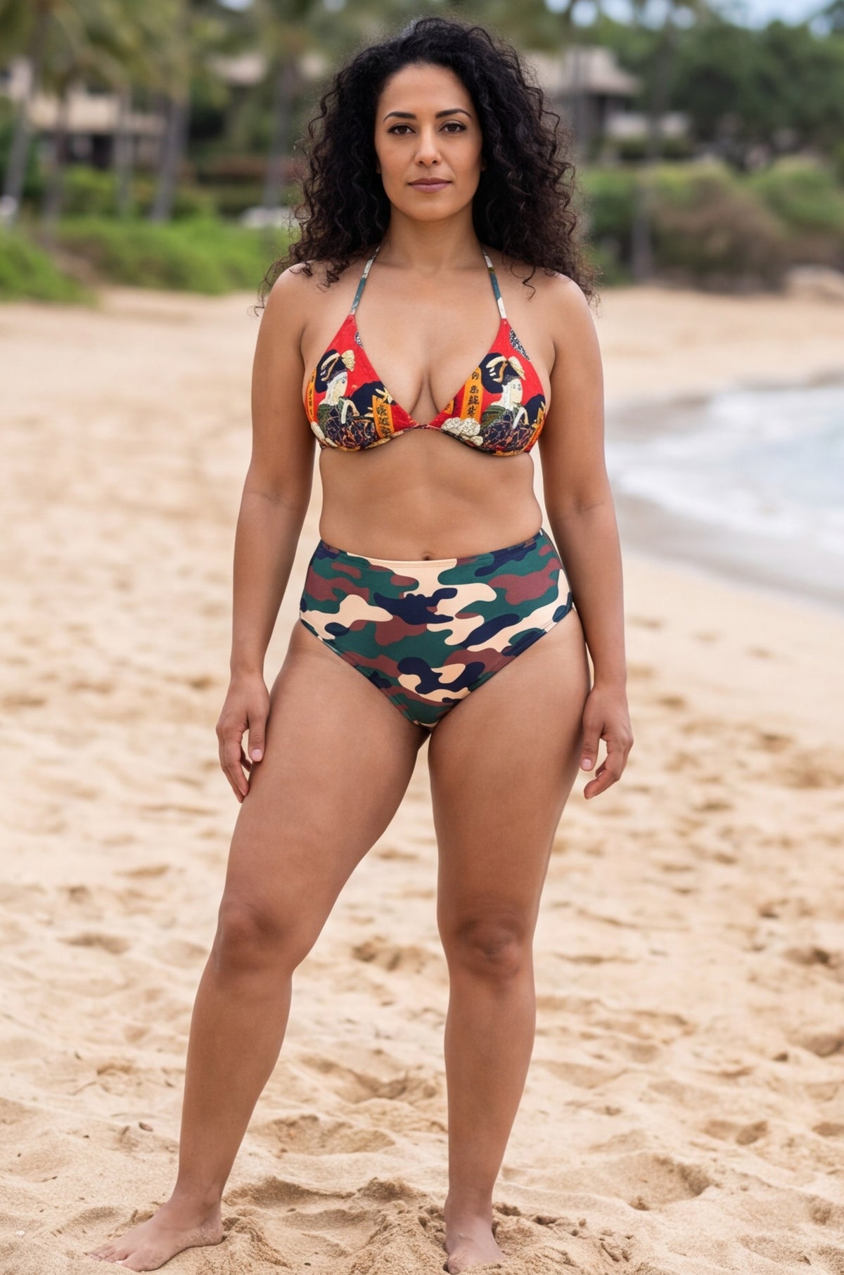 Geisha and Camouflage Underwire Bikini