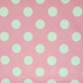 White polka dots on pink for the top