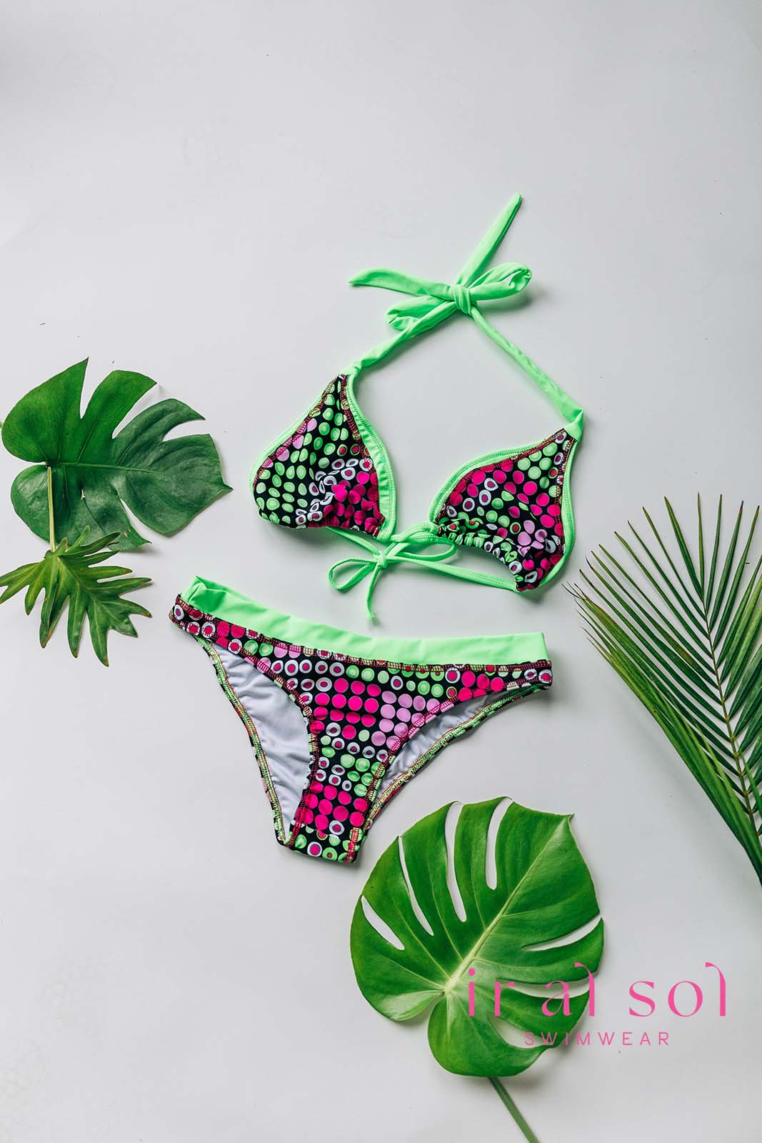 Colombian Dot Matrix Delight Lime 2-Piece Bikini (M)