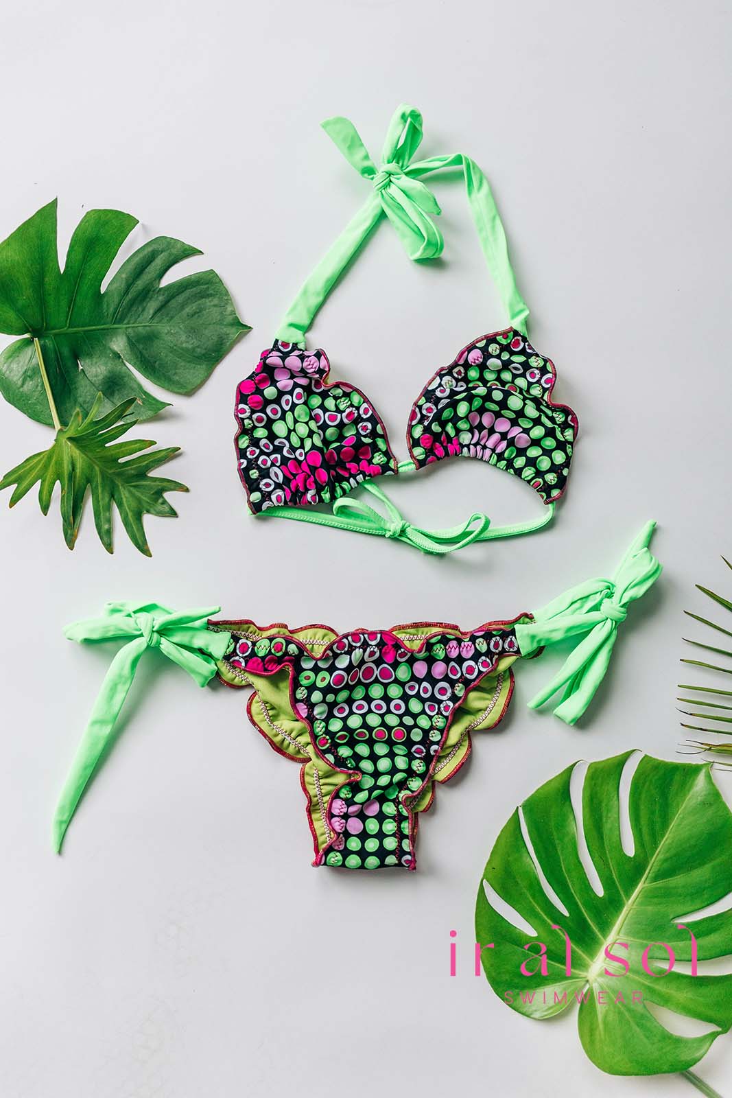 Colombian Dot Matrix Delight Lime 2-Piece Bikini (SM)